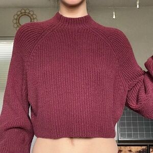 Hollister Rich Burgundy Turtleneck Sweater